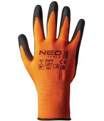 Neo Tools Перчатки рабочие, полиэстер с нитриловым покрытием (песчаный), р. 9