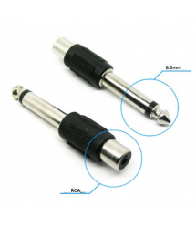 Переходник Jack 6.3 (папа) – RCA (мама) Mono, Black, пластик, Q100
