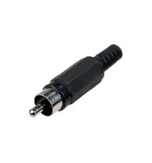 Разъем RCA под кабель под пайку (пластмасса) Black