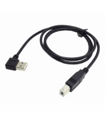 Кабель USB 2.0 RITAR AM / BM, 3.0m, угловой 90°, черный