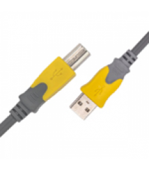 Кабель USB 2.0 V-Link AM / BM, 1.5m, 1 феррит, Grey / Yellow, Q250