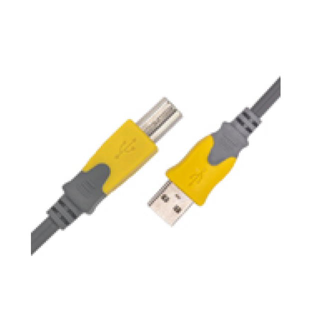 Кабель USB 2.0 V-Link AM / BM, 3.0m, 1 феррит, Grey / Yellow, Q200