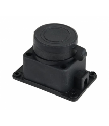 Колодка PiPo PP - SP-1 - 44 - 16B, 16А, 220-240В, IP44, с заглушкой, с заземлением 1 гнездо, каучук, черный