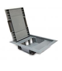 Люк KOPOBOX 57 для пола для 6 вставок 45х45, отверстие 218х288мм, глуб.57...80 мм темно-серая