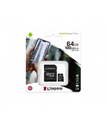 Карта памяти Kingston Canvas microSDHC Class 10 UHS-I, 64GB