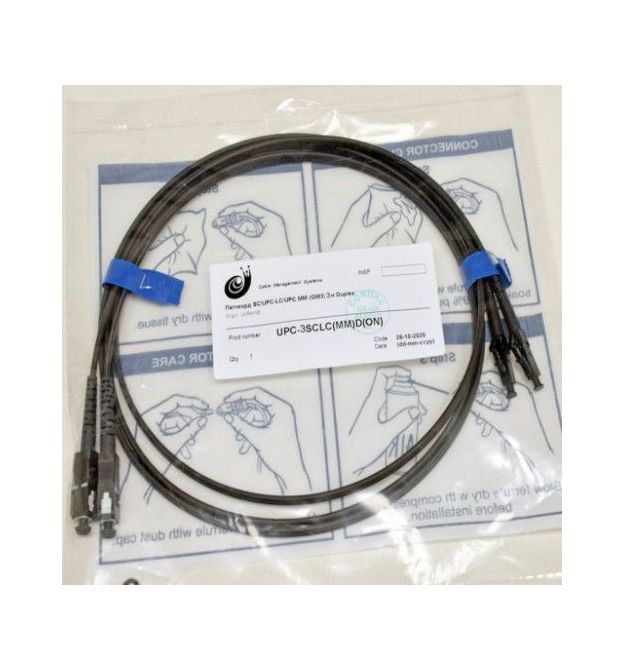 Патчкорд SC-UPC-LC-UPC MM (OM3) 0.5м Duplex чорний