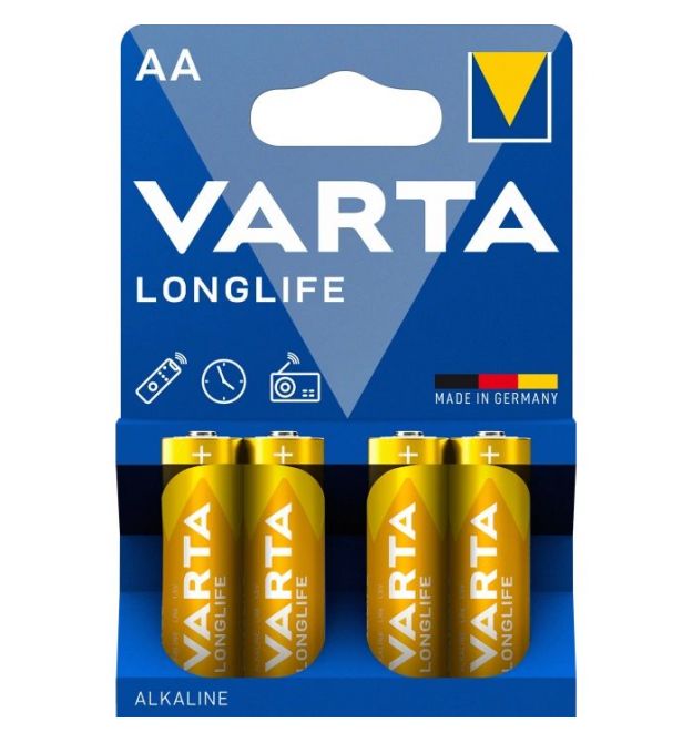 Батарейка VARTA LONGLIFE AA BLI 4 ALKALINE