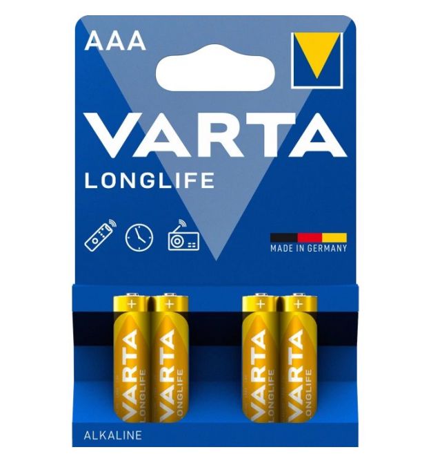 Батарейка VARTA LONGLIFE AAA BLI 4 ALKALINE