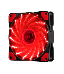Кулер корпусний 12025 DC sleeve fan 3pin + 4pin - 120*120*25мм, 12V, 1100об - хв, 15LED, Red