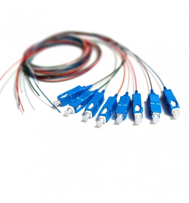 Набор цветных пигтейлов SC-UPC 1.5 м, SM, Easy strip, для 8 волокон