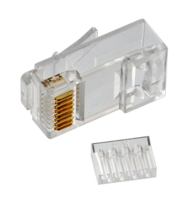 Роз'єм RJ-45 Cat-6 подвійний, наскрізного підключення