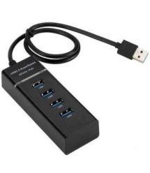 Хаб Type-C, 4 порта USB 3.0, 20 см, Black, Blister