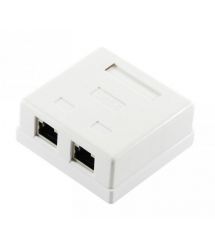 Розетка RITAR FTP 8P8C RJ45 2 порт Cat-6, накладная белая Q300