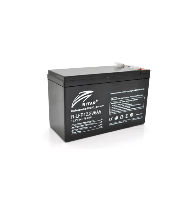 Аккумуляторная батарея Ritar LiFePO4 12,8V 6Ah (76,8Wh) BMS3A@4S ( 150 x 65 x 95 (100) Q10