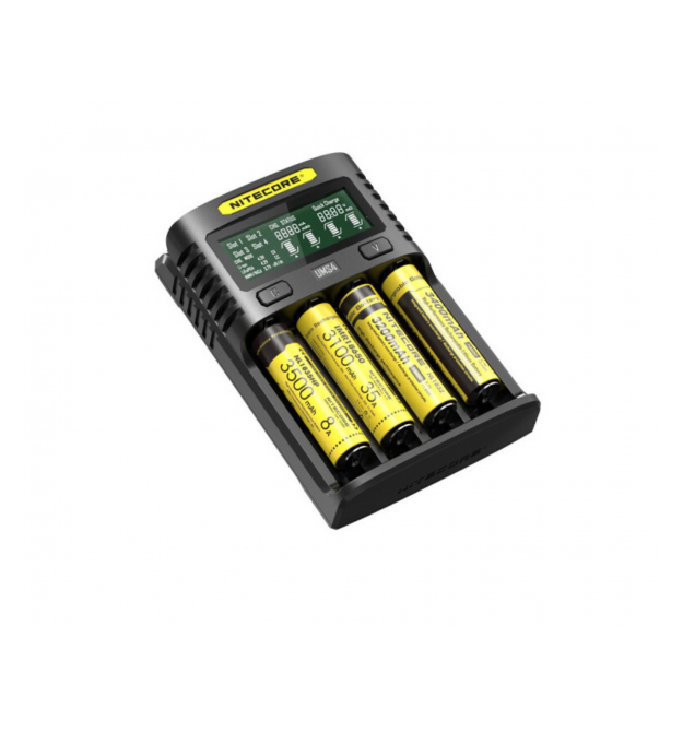 Зарядное устройство универсальное Nitecore Digicharger UM4, 4 канала, LCD дисплей, поддерживает Li-ion, Ni-MH и Ni-Cd AA(R6)