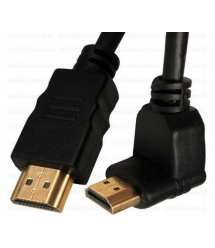 Кабель Merlion HDMI-HDMI 1m, v1.4, OD-7.5mm, круглый Black, коннектор Black 90 угловой