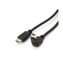 Кабель Merlion HDMI-HDMI 1m, v1.4, OD-7.5mm, круглый Black, коннектор Black 90 угловой