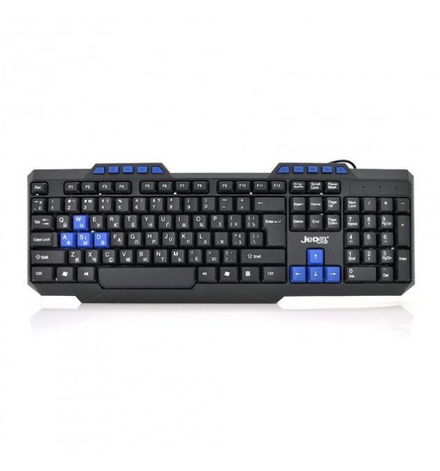 Клавиатура USB Jedel K518, (Eng - Pyc),(435х130х21), 112k, Black, Box