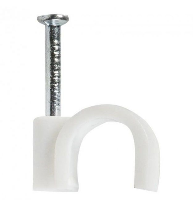 Скобы 12мм для крепления кабеля (100 шт – уп) белые