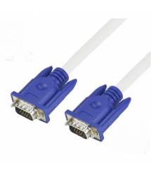 Кабель VGA 3+4 3m, male to male (папа-папа), 1 феррит, бело-синий, пакет Q100