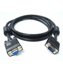 Кабель VGA 5m, male to male (папа-папа), 1 феррита, черный, Пакет Q100