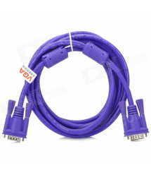 Кабель VGA 3+4 with shielding, 1,5m, male to male (папа-папа), 2 феррита, purple, Пакет Q100