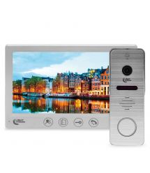 Комплект відеодомофона Light Vision: домофон 7" AMSTERDAM FHD White та відеопанель RIO FHD Silver