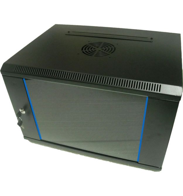 Шкаф коммутационный настенный 15U 600x600 разборный черный Hypernet WMNC66-15U-FLAT-AC-BLACK