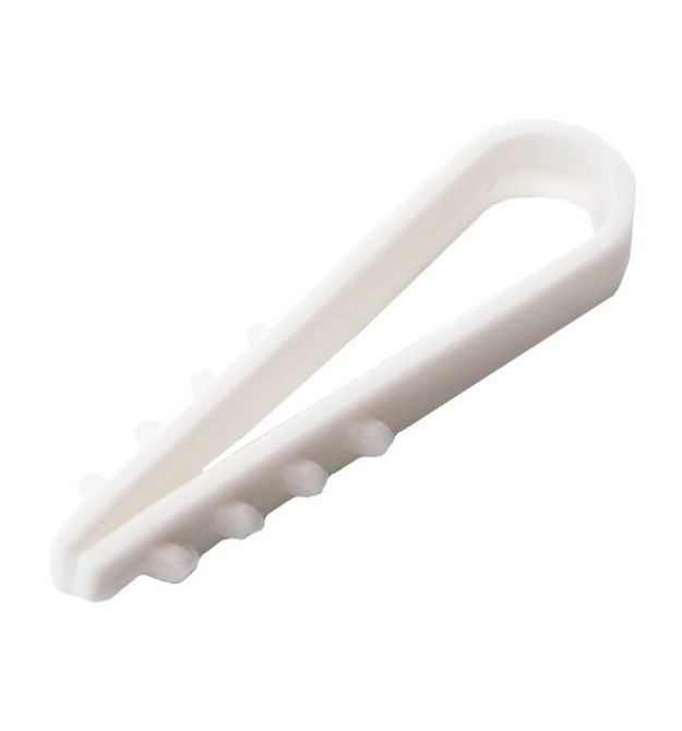 Дюбель-елка 6 мм под круглый кабель белый (пач. 100 шт.) APRO FT-6