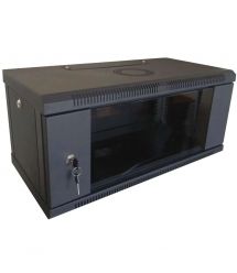 Шкаф коммутационный настенный разборный черный Hypernet WMNC-4U-FLAT-AC-BLACK 4U 600x450