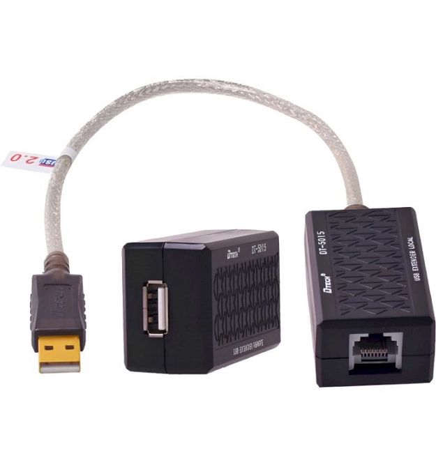 Удлинитель USB - RJ45 DTECH DT-5015
