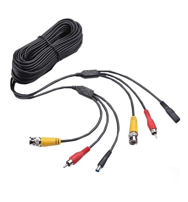 Патчкорд комбинированный коаксиальный + питание + звук, черный NC + DC + AV 10m