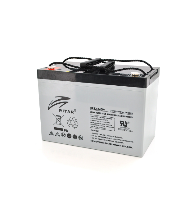 Аккумуляторная батарея AGM RITAR HR12340W, Gray Case, 12V 90.0Ah ( 307 х 169 х 210 (215 ) 29.00kg Q1