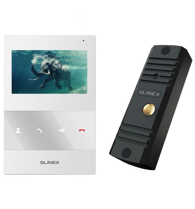 Комплект видеодомофона Slinex ML-16HD(Black)+SQ-04M(White)
