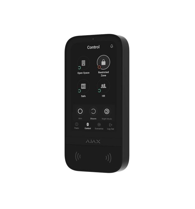 Бездротова клавіатура з сенсорним екраном Ajax KeyPad TouchScreen Чорна