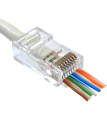 Коннектор со сквозными отверстиями Kingda UTP RJ45 кат. 6 (100шт.)