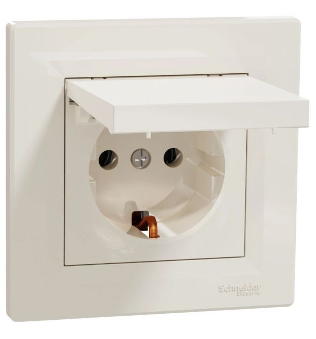 Розетка с крышкой, с заземлением Schneider Electric Asfora EPH3100123
