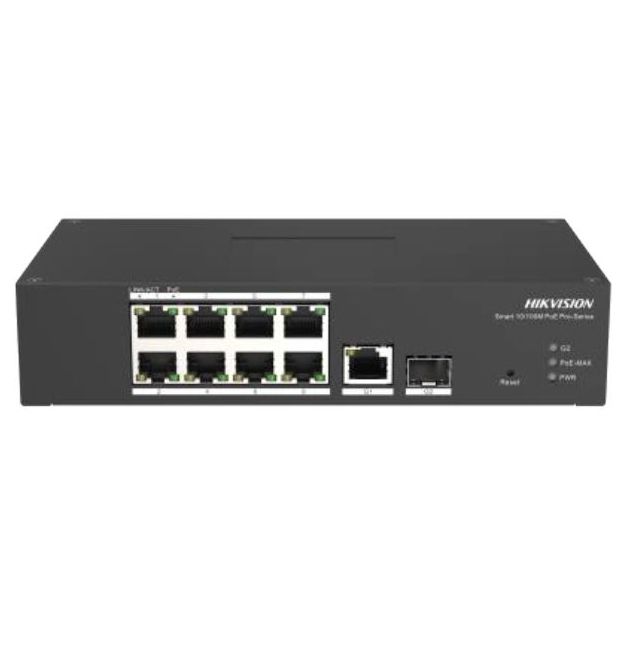 Управляемый 8-портовый коммутатор PoE 10-100 Мбит-с DS-3T1310P-SI/HS