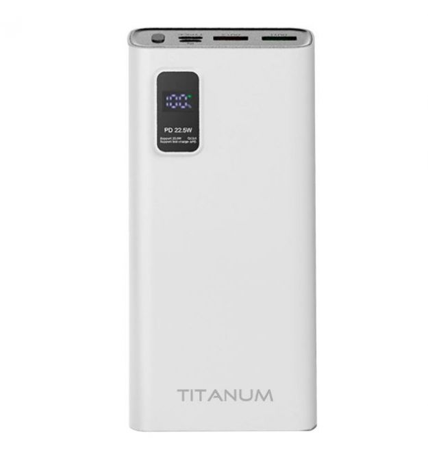 Повербанк TITANUM 727S 20000mAh 22.5W White