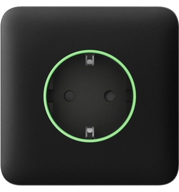 Передняя панель для встроенной розетки Ajax SoloCover (smart) Black