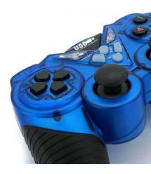 Геймпад дротовий для ПК USB-908 USB 2.0 Double Shock (Blue)