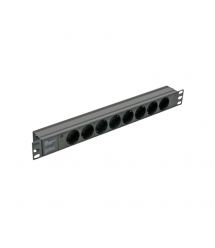 Блок 19" на 8 роз. нем. станд., 10А, с индикат., без шнура, черный, 1U, Kingda Kingda KD-GER(16)N1008WKPB19A-C14