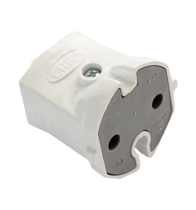 Розетка штепсельная, белая ERKA&nbsp;2001,&nbsp;10А