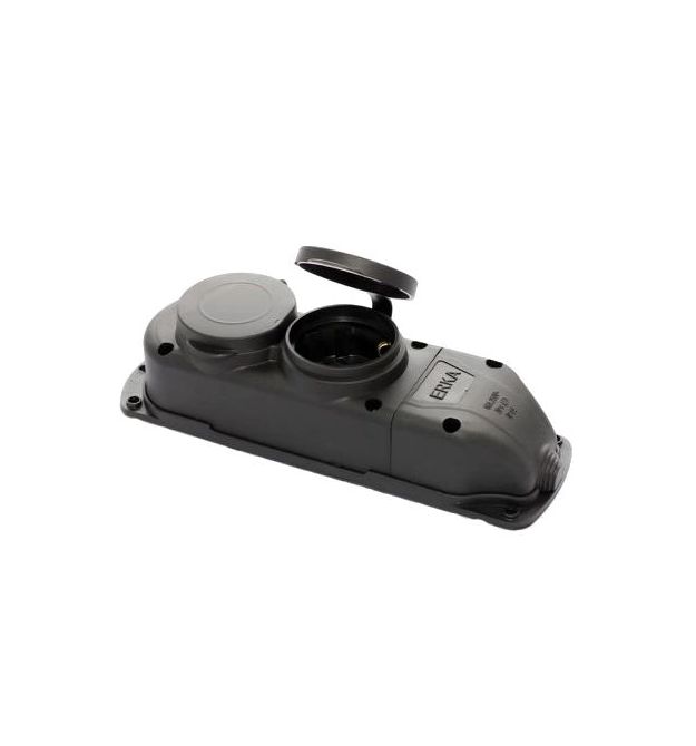 Колодка двойная с заглушкой 2*16 (каучук) ERKA 6002