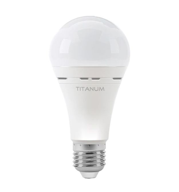 LED лампа аккумуляторная A68 10W E27 4000K 220V TITANUM TL-EMA68-10274