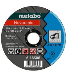 Отрезной круг по металлу 125 x 1,0 x 22,23 мм, сталь, TF 41 Metabo Novorapid (616506000)