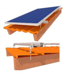 комплект крепления 7 солнечных панелей до 1145мм металлочерепица, шифер StringSetter SS-XL-M 07