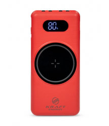 Повербанк 10000mAh Power Bank Kraft KPB-1110W Red бездротова зарядка