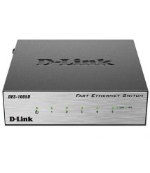 Коммутатор D-Link DES-1005D 5xFE, Desktop металл, Неуправляемый