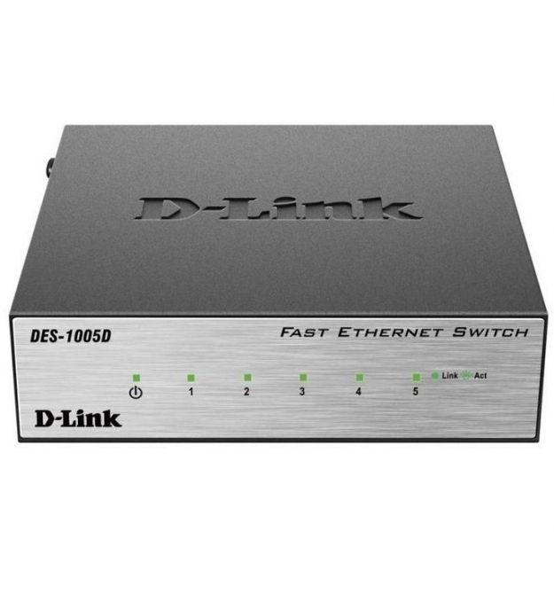 D-Link Комутатор DES-1005D 5xFE, Некерований